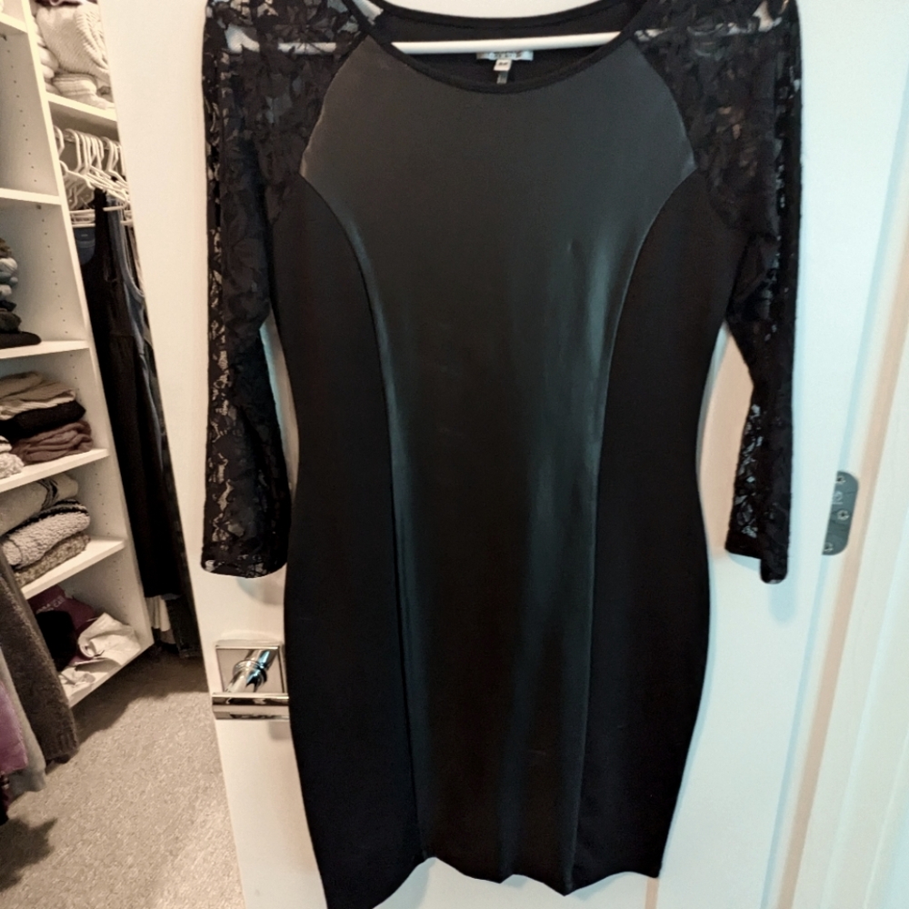 Faux leather dress